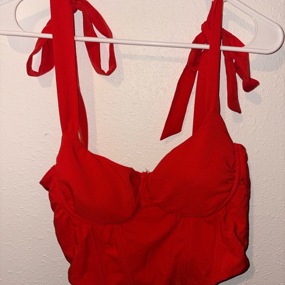 Vibrant Red Tie-Strap Top